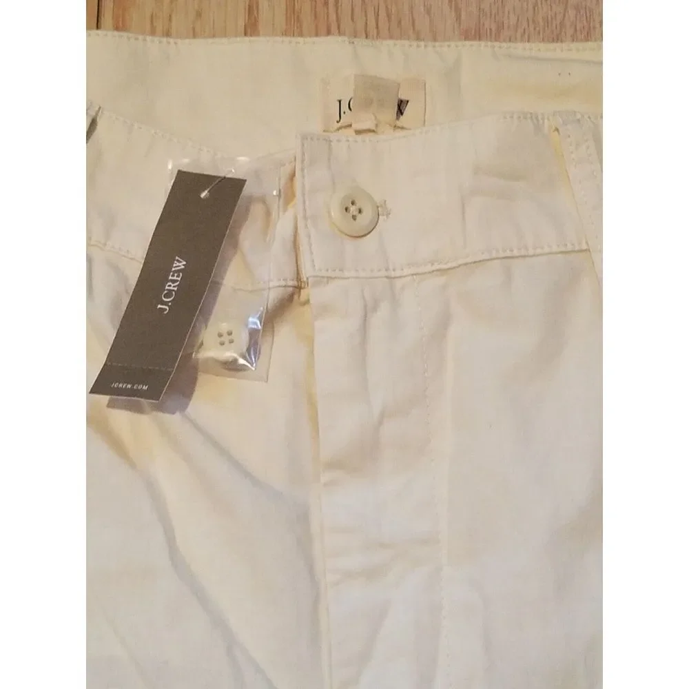J Crew Cargo Pants Womens‎ 32 Natural Beige Ripstop Cotton Wide Leg BW538